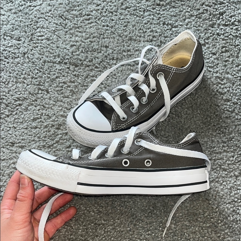 Classic Gray and White Low-Top Converse